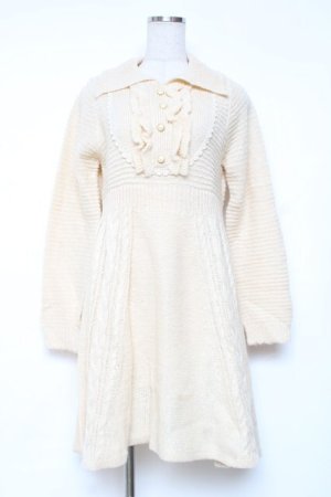 画像: axes femme / 襟付ニットワンピース  キナリ Y-25-12-13-119-AX-OP-SZ-ZY