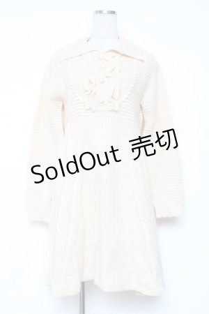 画像: axes femme / 襟付ニットワンピース  キナリ Y-25-12-13-119-AX-OP-SZ-ZI