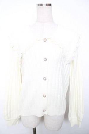 画像: axes femme / ビッグ襟ニットカーデ  キナリ Y-25-12-13-014-AX-TO-SZ-ZY