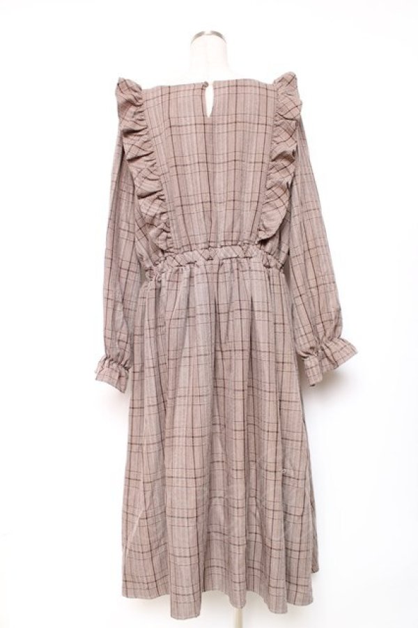 画像2: m petit by misako / チェックワンピース 3L 中茶 Y-25-12-13-120-LO-OP-SZ-ZY (2)