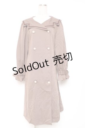 画像: axes femme POETIQUE / 刺繍セーラーロングコート  茶 Y-25-12-13-126-AX-CO-SZ-ZS