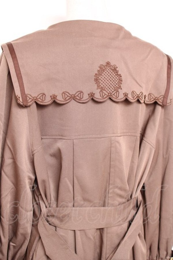 画像3: axes femme POETIQUE / 刺繍セーラーロングコート  茶 Y-25-12-13-126-AX-CO-SZ-ZY (3)