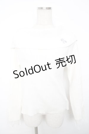 画像: axes femme / ローズ刺繍オフショルニット F 白 Y-25-12-13-015-AX-TO-SZ-ZY