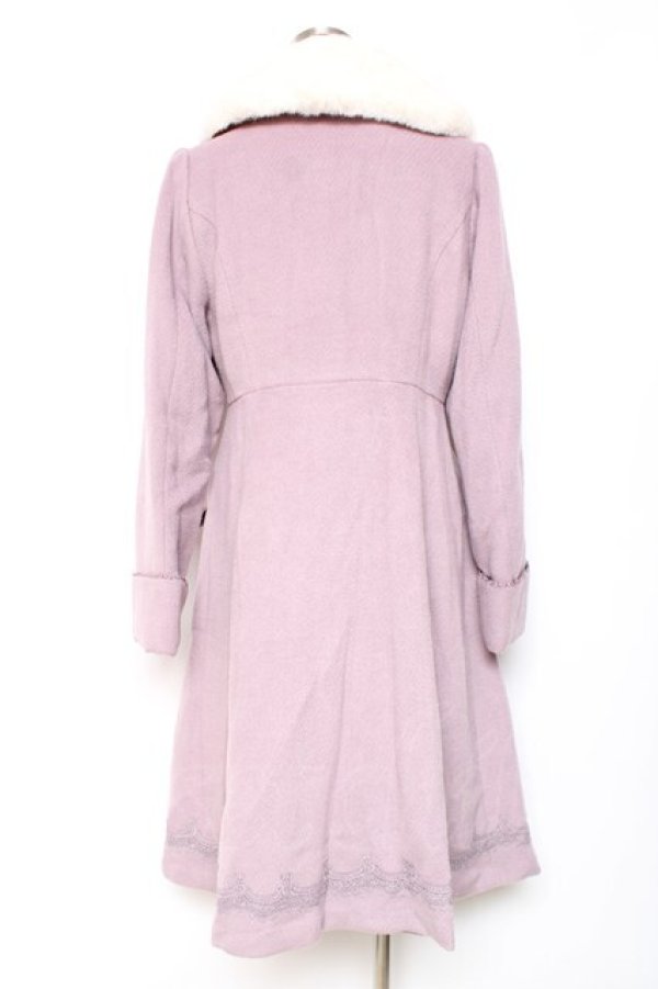 画像2: axes femme POETIQUE / 裾レースデザインコート  ピンク Y-25-12-13-127-AX-CO-SZ-ZY (2)