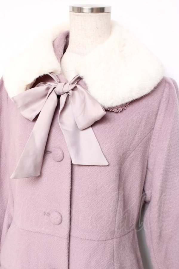 画像3: axes femme POETIQUE / 裾レースデザインコート  ピンク Y-25-12-13-127-AX-CO-SZ-ZY (3)