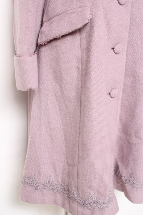 画像4: axes femme POETIQUE / 裾レースデザインコート  ピンク Y-25-12-13-127-AX-CO-SZ-ZY (4)