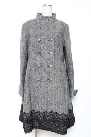 画像: axes femme Red label / スタンド襟ダブルボタンコート  グレー Y-25-12-13-129-PU-CO-SZ-ZY