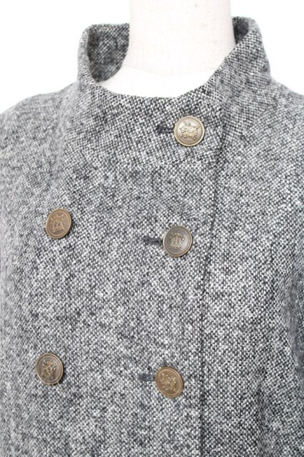 画像4: axes femme Red label / スタンド襟ダブルボタンコート  グレー Y-25-12-13-129-PU-CO-SZ-ZI (4)