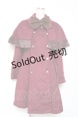 画像: axes femme POETIQUE / ケープ付きコート  ワイン Y-25-12-13-131-AX-CO-SZ-ZY