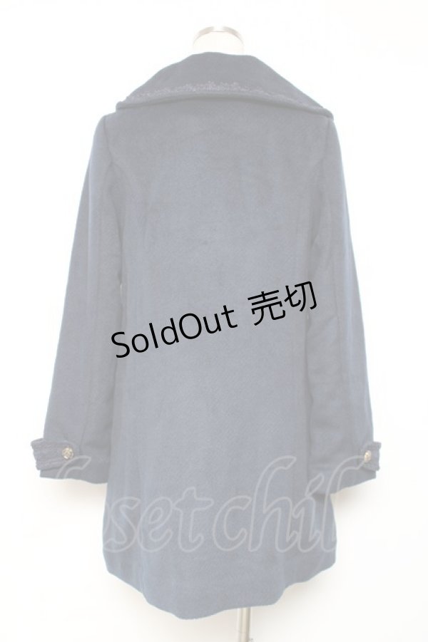 画像2: axes femme / 薔薇ボタン丸襟コート M 紺 Y-25-12-13-133-AX-CO-SZ-ZI (2)