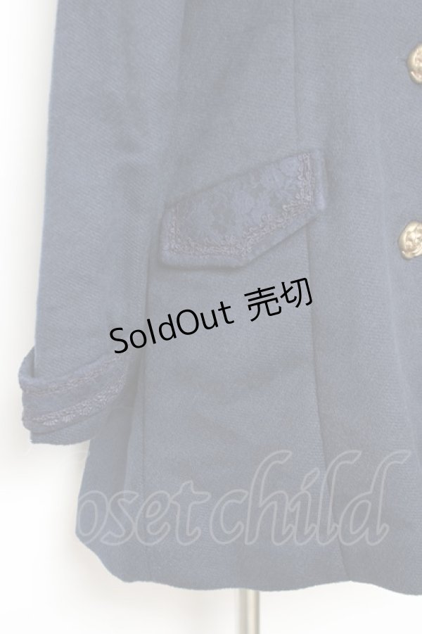 画像4: axes femme / 薔薇ボタン丸襟コート M 紺 Y-25-12-13-133-AX-CO-SZ-ZI (4)