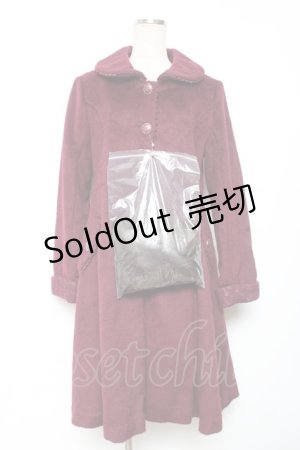 画像: axes femme / ウール混バックデザインコート M ワイン Y-25-12-13-135-AX-CO-SZ-ZY