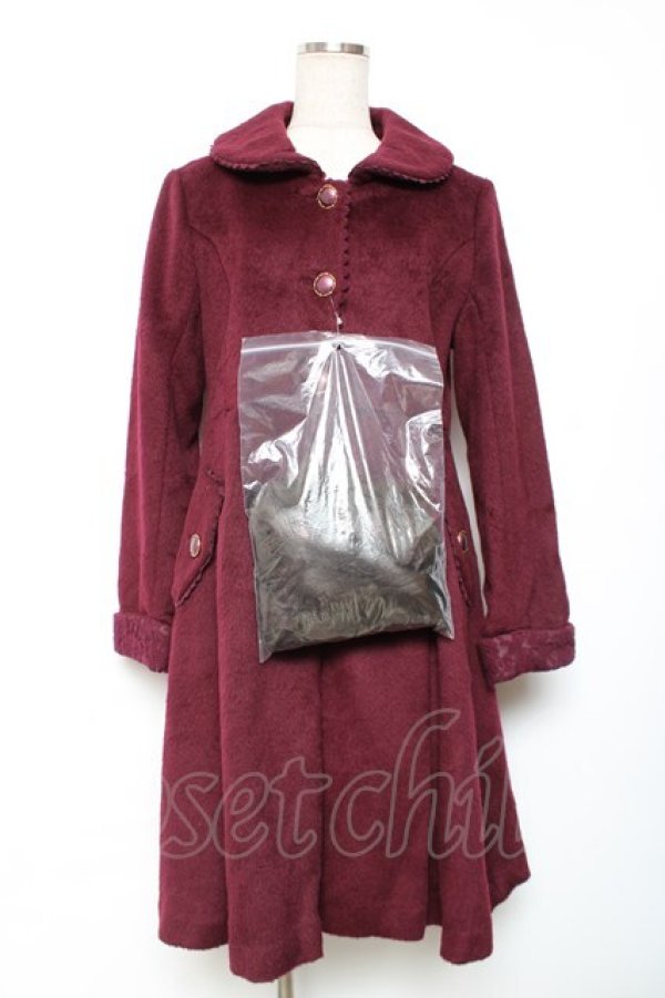 画像1: axes femme / ウール混バックデザインコート M ワイン Y-25-12-13-135-AX-CO-SZ-ZY (1)