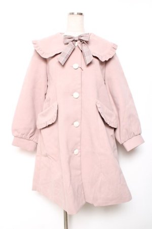 画像: Amavel / フリル襟コート M ピンク Y-25-12-13-136-CA-OP-SZ-ZY