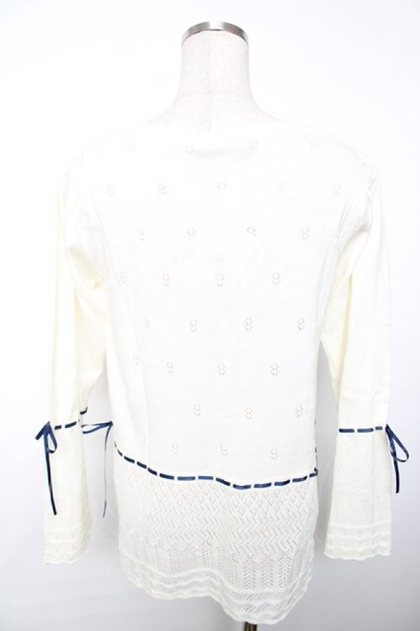 画像2: axes femme / sajou刺繍入ニットカーデ  キナリ Y-25-12-13-017-AX-TO-SZ-ZI (2)