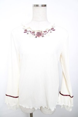 画像: axes femme / 薔薇刺繍プチハイリブプルオーバー M ワイン Y-25-12-13-019-AX-TO-SZ-ZY