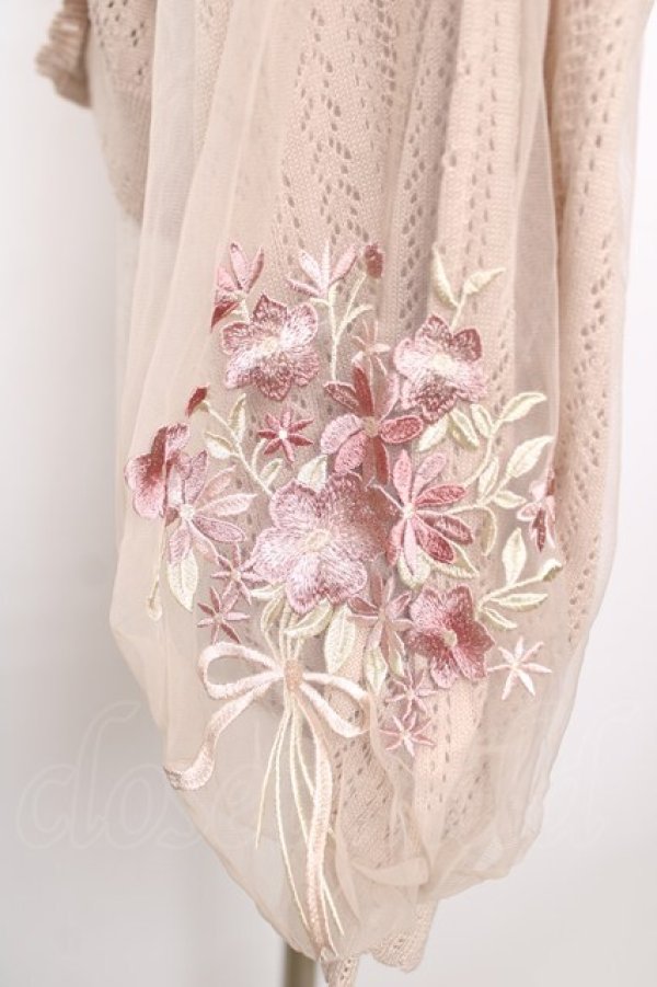 画像3: axes femme / フラワーブーケ刺繍カーデ M ベージュ Y-25-12-13-020-AX-TO-SZ-ZI (3)