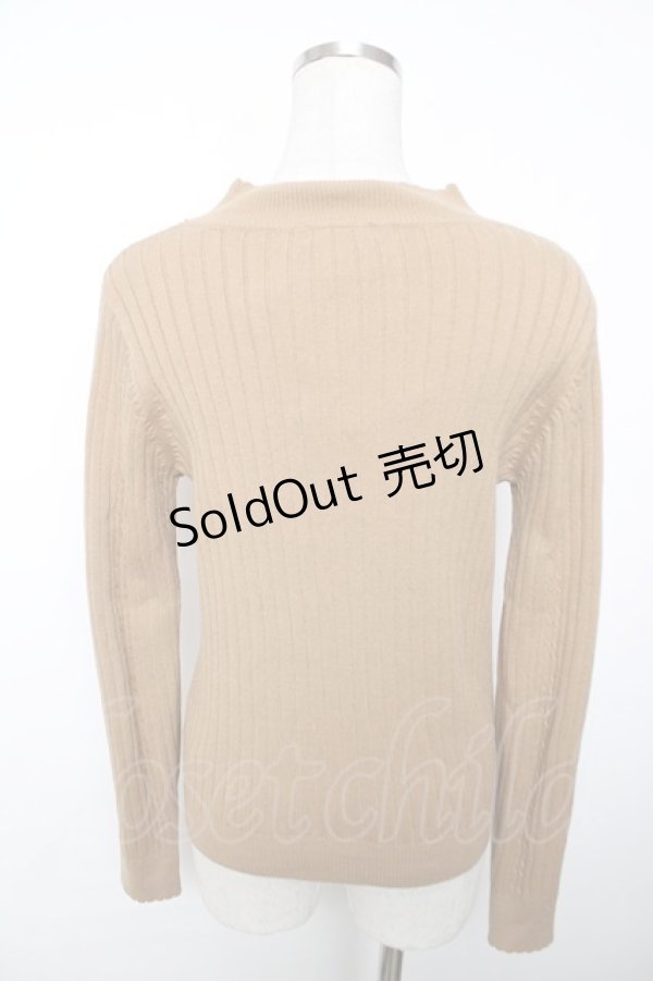 画像2: axes femme / ビジューモックネックニット M 茶 Y-25-12-13-021-AX-TO-SZ-ZI (2)