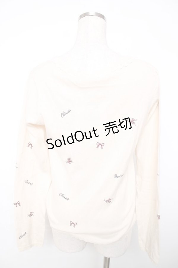 画像2: axes femme / 刺繍カーディガン  生成り Y-25-12-13-028-AX-TO-SZ-ZI (2)