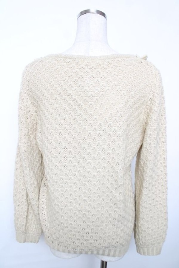 画像2: axes femme / ラメ＆パールニット M 生成り Y-25-12-13-029-AX-TO-SZ-ZI (2)