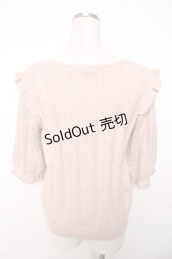 画像2: axes femme / リボン花刺繍透かし編みカーディガン F アワピンク Y-25-12-13-032-AX-TO-SZ-ZI (2)