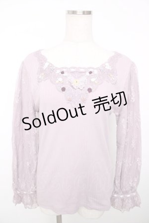 画像: axes femme / ローズガーデン×蝶レースプルオーバー  ピンク Y-25-12-13-034-AX-TO-SZ-ZI