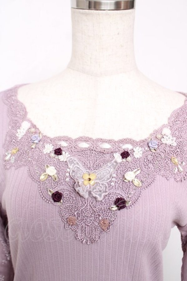 画像3: axes femme / ローズガーデン×蝶レースプルオーバー  ピンク Y-25-12-13-034-AX-TO-SZ-ZI (3)