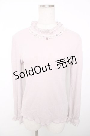 画像: axes femme / ビジューボトルネックプルオーバー  ピンク Y-25-12-13-035-AX-TO-SZ-ZY