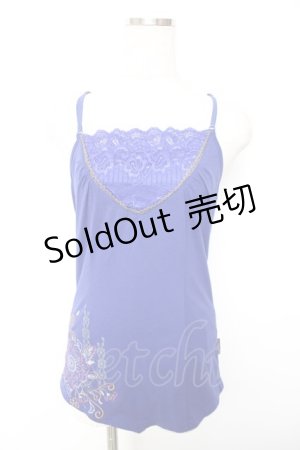 画像: Ozz oneste / 刺繍キャミソール  青 Y-25-12-17-036-OO-TO-SZ-ZS