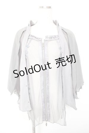 画像: Ozz Croce / 変形メッシュケープ  グレー Y-25-12-17-040-OO-TO-SZ-ZS