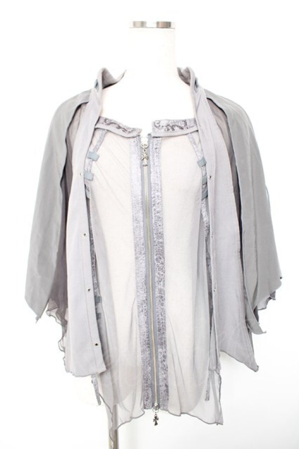 画像1: Ozz Croce / 変形メッシュケープ  グレー Y-25-12-17-040-OO-TO-SZ-ZY (1)