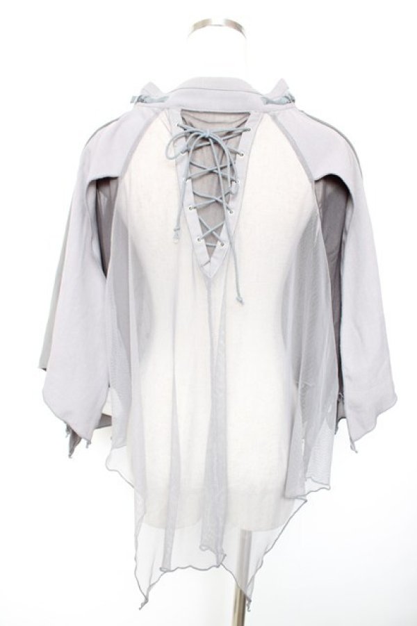 画像2: Ozz Croce / 変形メッシュケープ  グレー Y-25-12-17-040-OO-TO-SZ-ZY (2)