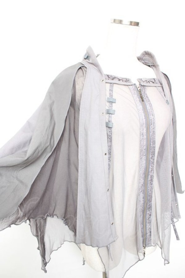 画像3: Ozz Croce / 変形メッシュケープ  グレー Y-25-12-17-040-OO-TO-SZ-ZY (3)