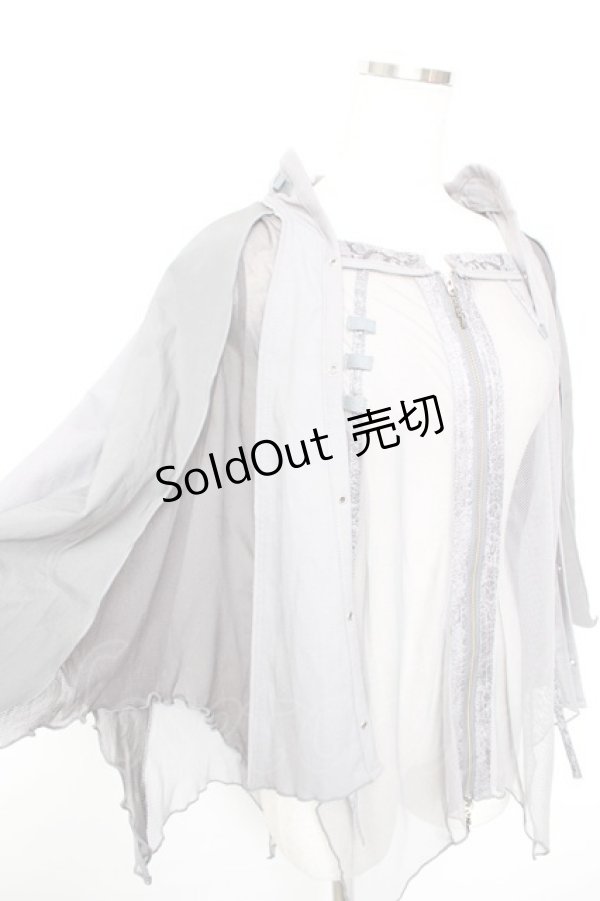 画像3: Ozz Croce / 変形メッシュケープ  グレー Y-25-12-17-040-OO-TO-SZ-ZS (3)