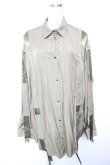 画像1: Ozz conte / ベルトテープ刺繍入りロングシャツ  カーキ Y-25-12-17-041-OO-BL-SZ-ZY (1)