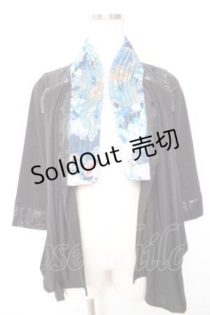 画像: Qutie Frash / 着物襟カーディガン  黒 Y-25-12-17-044-QU-TO-SZ-ZY