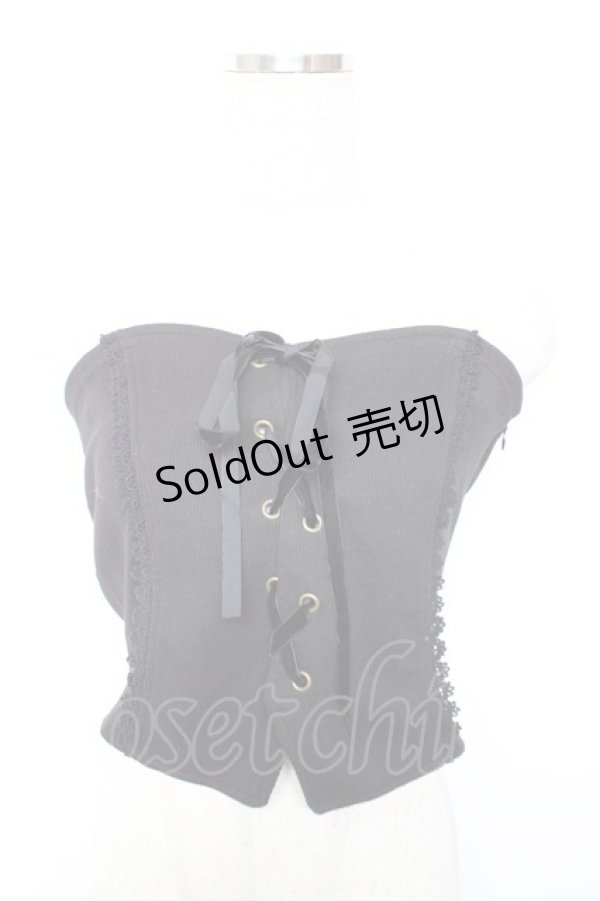 画像1: axes femme / リブカットソービスチェ M 黒 Y-25-12-17-045-AX-TO-SZ-ZY (1)