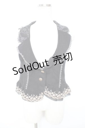 画像: axes femme / 裾刺繍ベスト  黒 Y-25-12-17-048-AX-TO-SZ-ZY