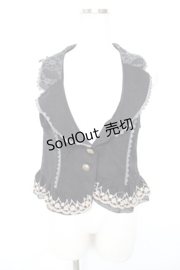 画像1: axes femme / 裾刺繍ベスト  黒 Y-25-12-17-048-AX-TO-SZ-ZY (1)