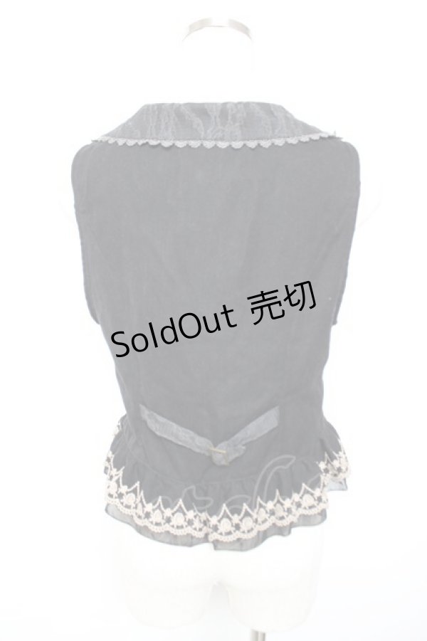 画像2: axes femme / 裾刺繍ベスト  黒 Y-25-12-17-048-AX-TO-SZ-ZY (2)