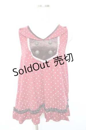 画像: axes femme / ドット柄衿付アウターキャミ  ワイン Y-25-12-17-049-AX-TO-SZ-ZY