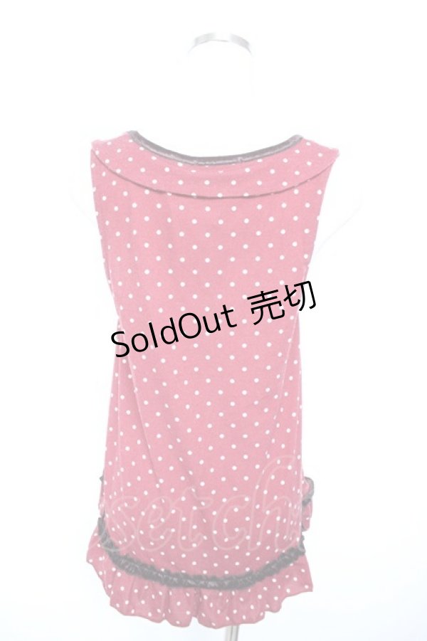 画像2: axes femme / ドット柄衿付アウターキャミ  ワイン Y-25-12-17-049-AX-TO-SZ-ZY (2)