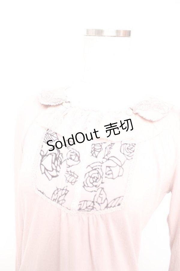 画像3: axes femme / 薔薇柄フロッキー使いプルオーバー  ピンク Y-25-12-17-050-AX-TO-SZ-ZY (3)