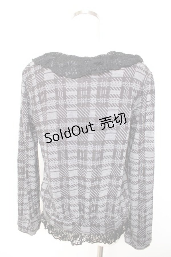 画像2: axes femme / レイヤード風チェックトップス  黒 Y-25-12-17-051-AX-TO-SZ-ZY (2)