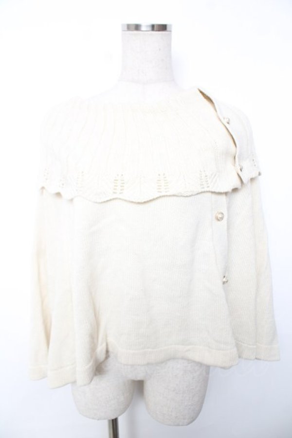 画像1: axes femme / ニットケープ  生成り Y-25-12-17-055-AX-TO-SZ-ZY (1)