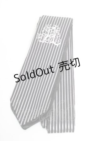 画像: ALGONQUINS / ロゴ刺繍入りネクタイ  黒×白 Y-25-12-17-009-AL-ZA-SZ-ZY