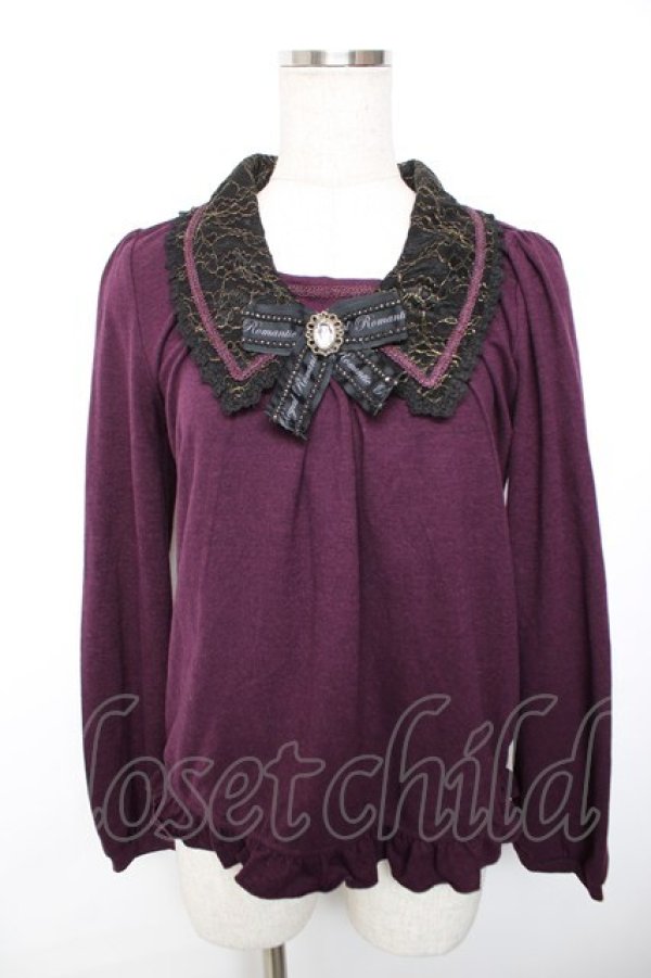 画像1: axes femme / ブローチ付きバイカラープルオーバー  パープル Y-25-12-17-068-AX-TO-SZ-ZY (1)