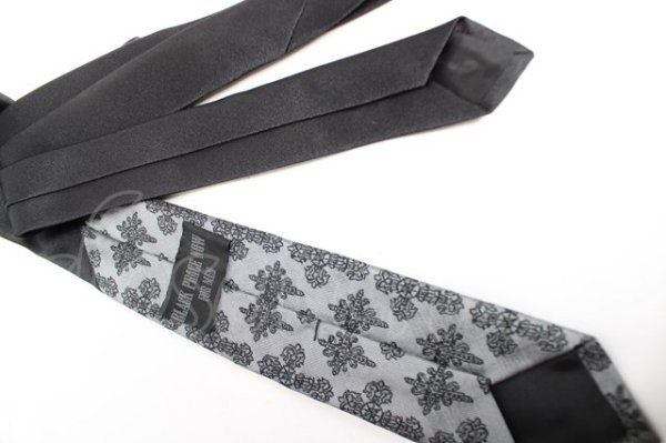画像2: BPN FOR MEN / クロスジャガードネクタイ  黒×グレー Y-25-12-17-010-GO-ZA-SZ-ZY (2)