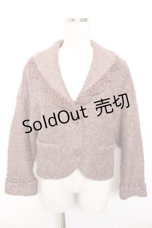 画像: axes femme / レース使いニットジャケット  ブラウン Y-25-12-17-076-AX-JA-SZ-ZS