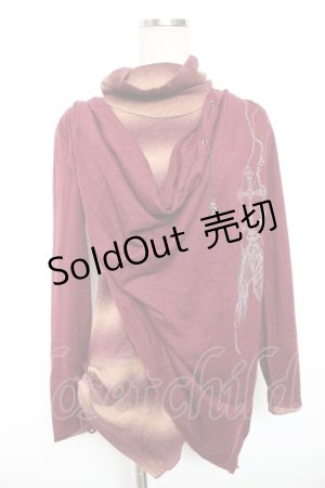 画像: Ozz Croce / レイヤードハイネックトップス  エンジ Y-25-12-17-080-OO-TO-SZ-ZY